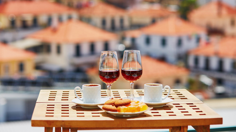 madeira glasses with espresso