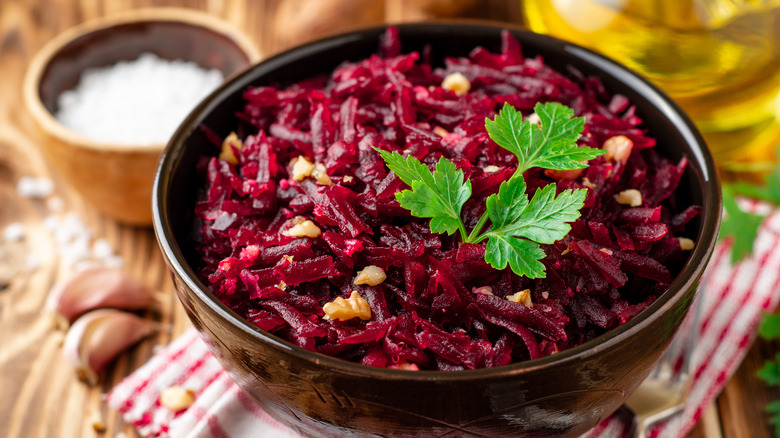 Grated beet salad