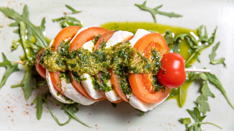 Caprese pesto skewer