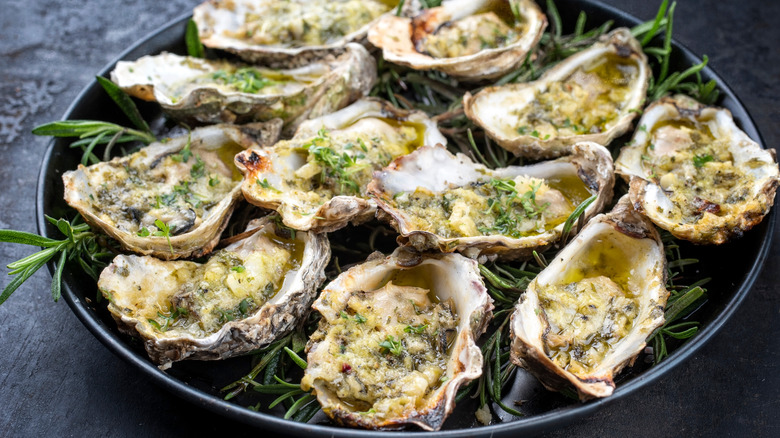 Oysters on grill