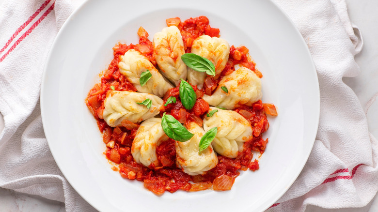 sardinian dumpling pasta in tomato sauce