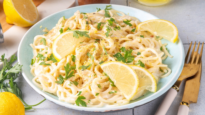 lemon spaghetti with fresh herbs