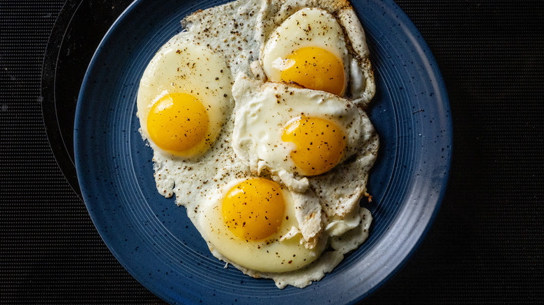 Plate of fried eggs