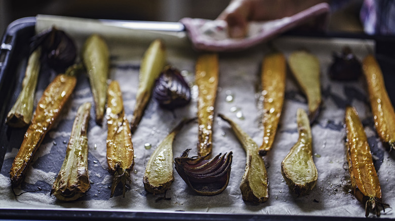 Oven-roasted root vegetables