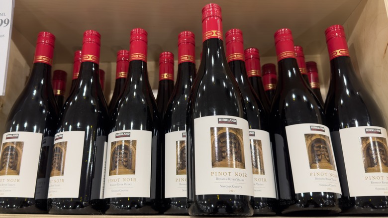 Bottles of Costco pinot noir