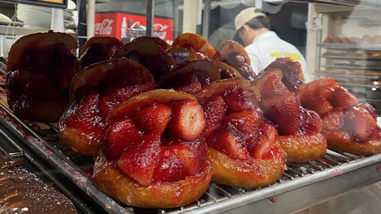 glazed strawberry donuts