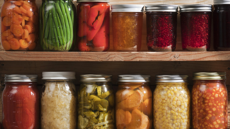 Canned fruits and vegetable cabinet