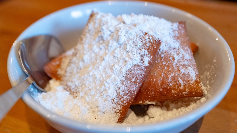 Beignets in a bowl