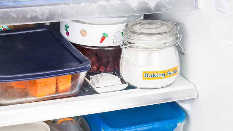 Filled fridge with baking soda