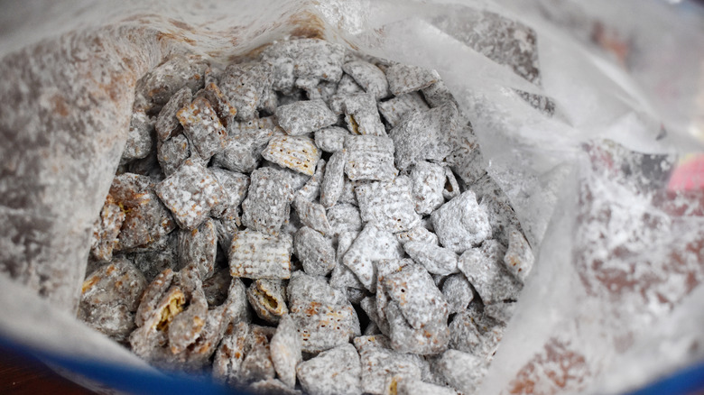 Homemade puppy chow in bag