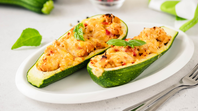 Zucchini boats with cheese
