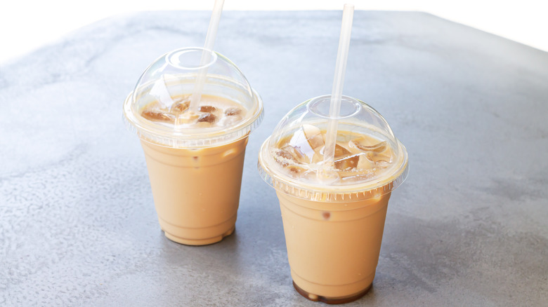 Iced coffee in to go cups