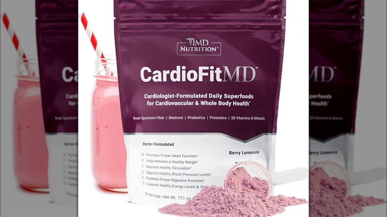 A package of 1MD Nutrition CardioFitMD beverage
