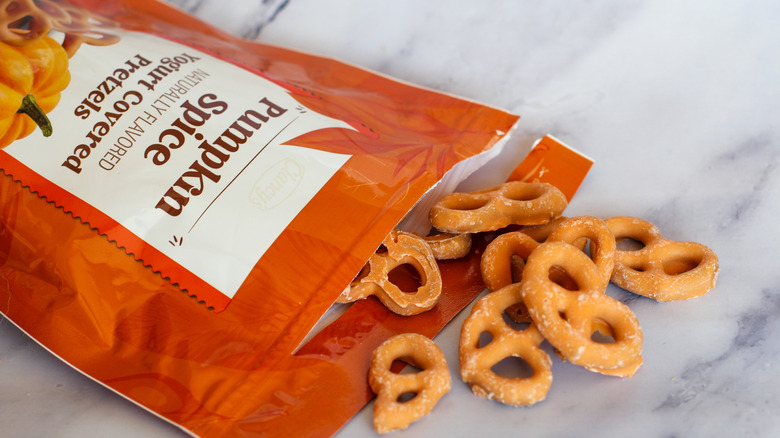 Pumpkin spice yogurt-covered pretzels