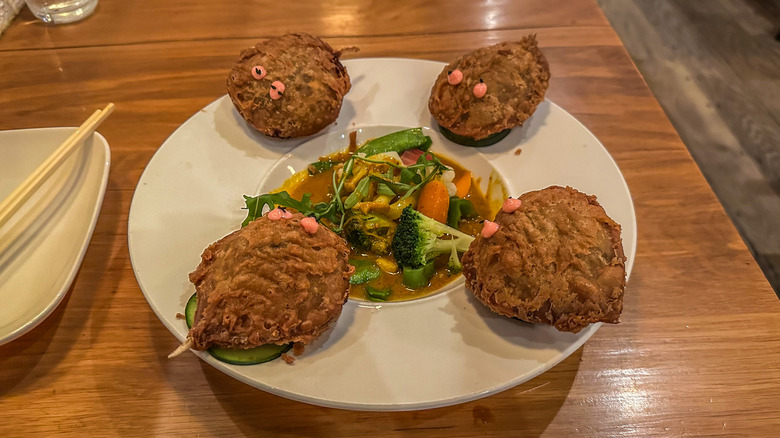 crispy duck and crab dumplings 