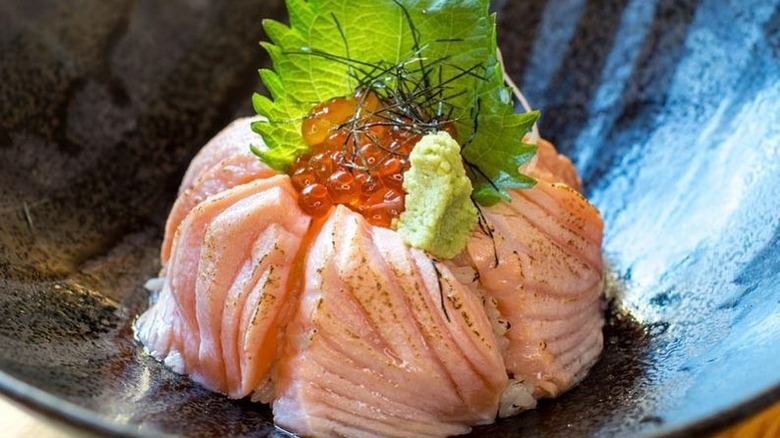 Salmon oyako don at Hasaki