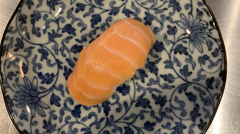 Salmon sushi at Sasabune