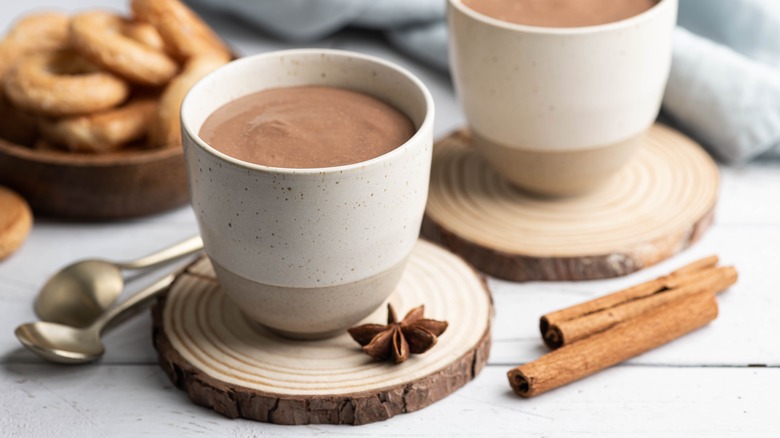 Champurrado served in mugs