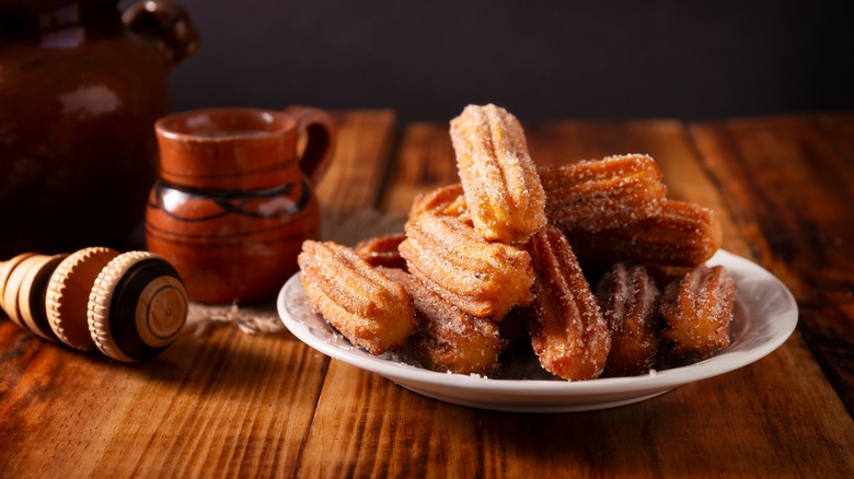 Churros on a plate