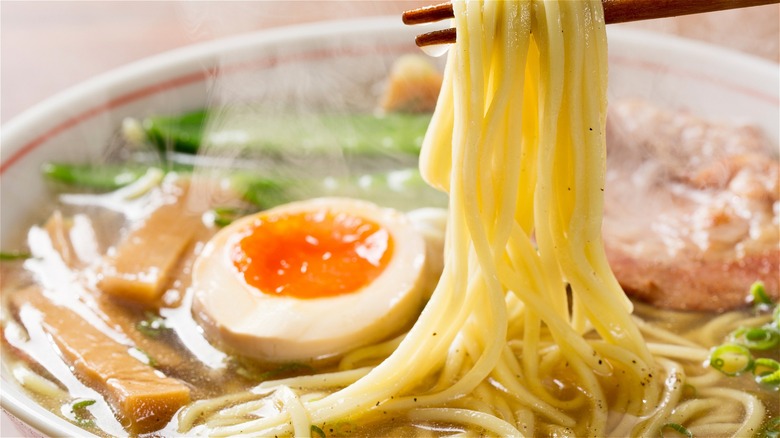 Softboiled egg on ramen