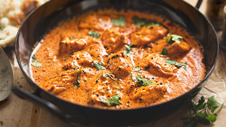 Butter chicken in pan