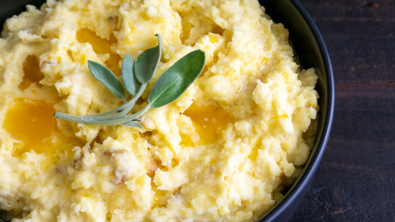 Buttery mashed potatoes with sage