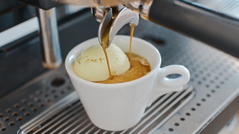 Affogato with icecream and espresso