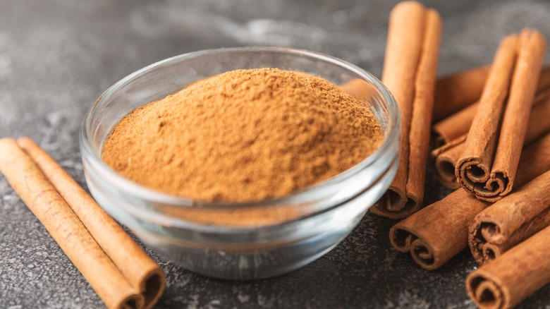 Cinnamon in bowl