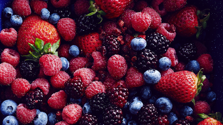 Variety of fresh berries