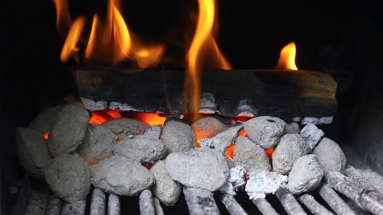 Pig roasting bed of coals