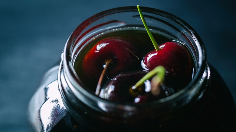 cherries in bourbon in jar