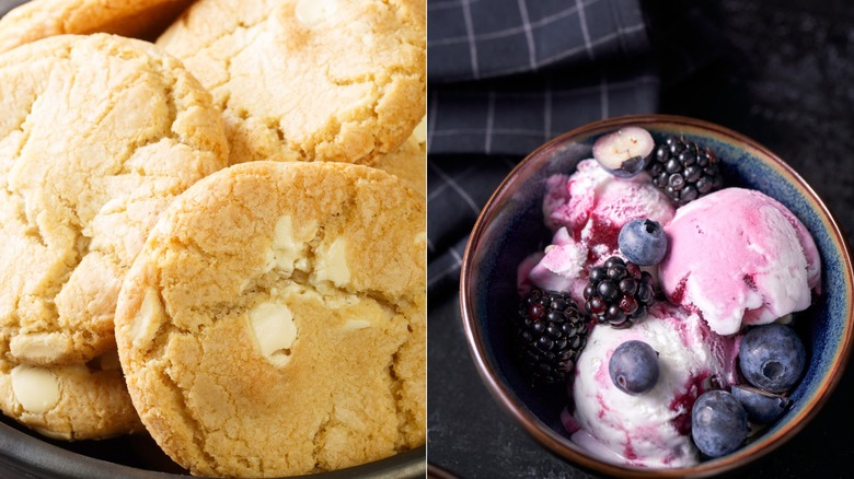 cookies with blueberry ice cream