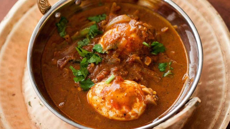 egg Chettinad curry in dish