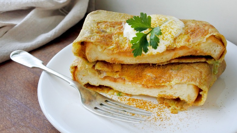 Indian egg toast in plate