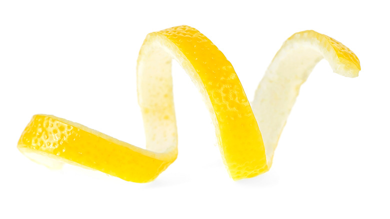 lemon twist on white background