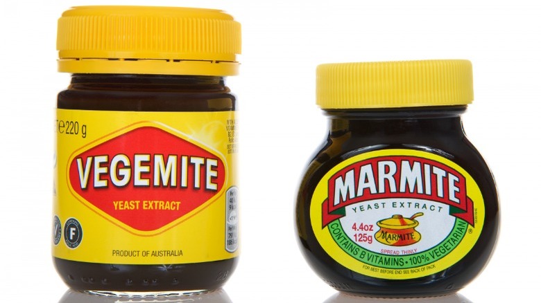 Jars of Vegemite and Marmite