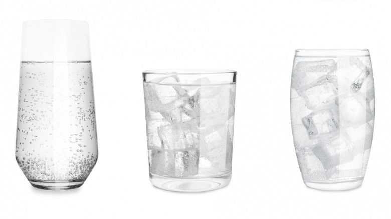 Three glasses of sparkling water