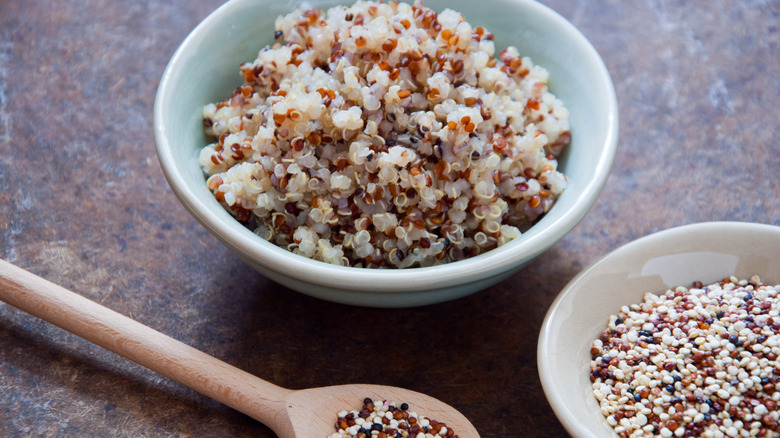 Bowl of cooked quinoa