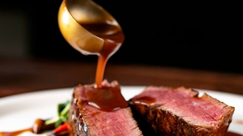 Demi-glace and steak