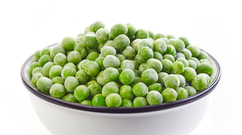 A bowl of frozen peas