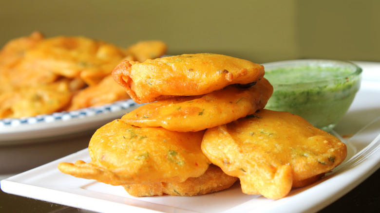 Stack of aloo pakora