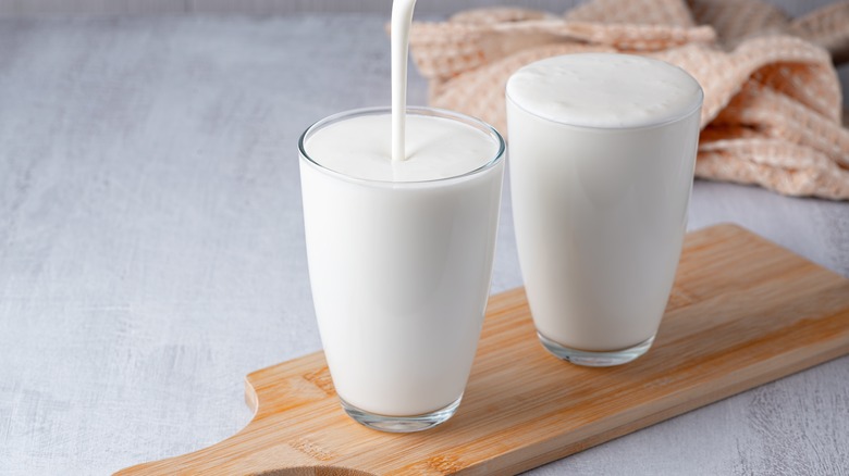 Two glasses of buttermilk