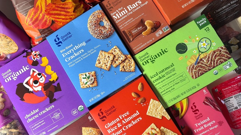 Assortment of Target snack boxes