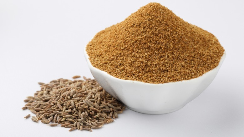 bowl of ground cumin