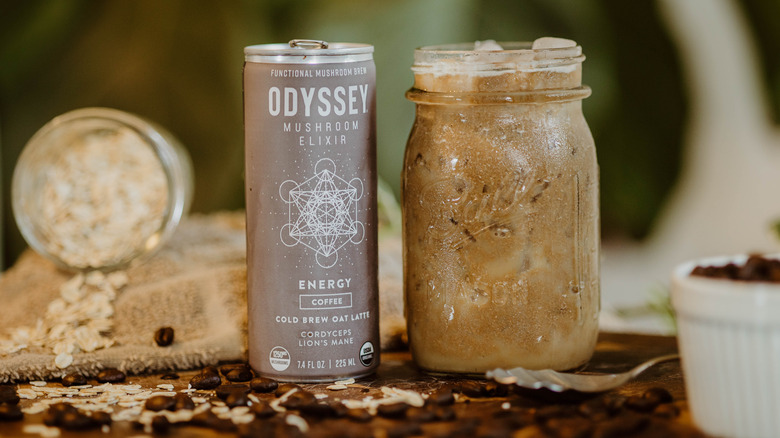 Odyssey Mushroom Elixir can coffee mason jar