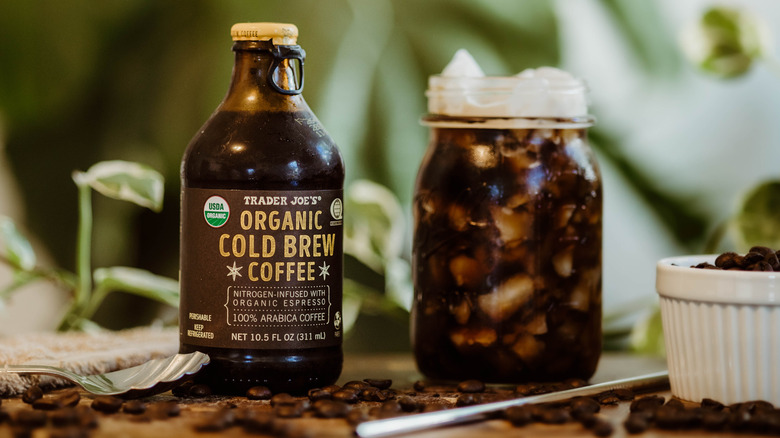 Trader Joes organic cold brew glass mason jar