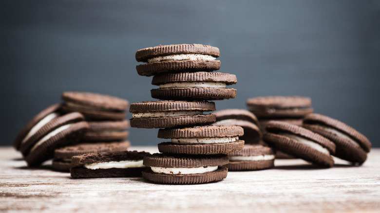 Stack of sandwich cookies