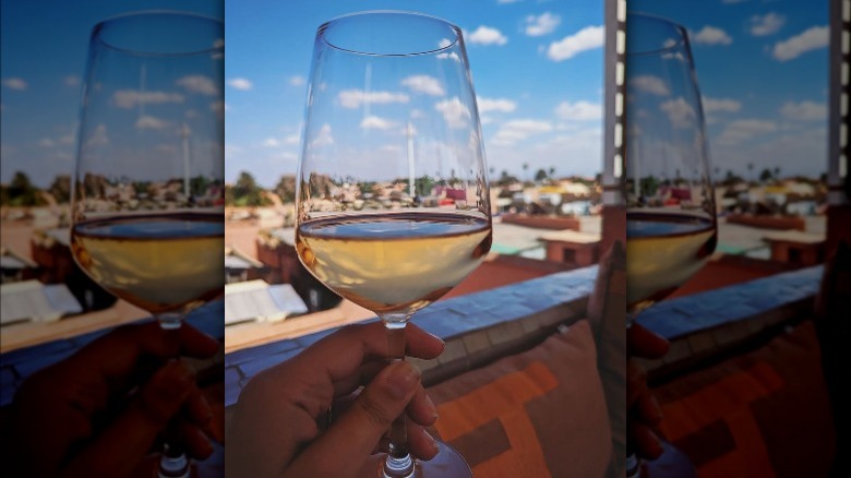 Glass of Moroccan vin gris