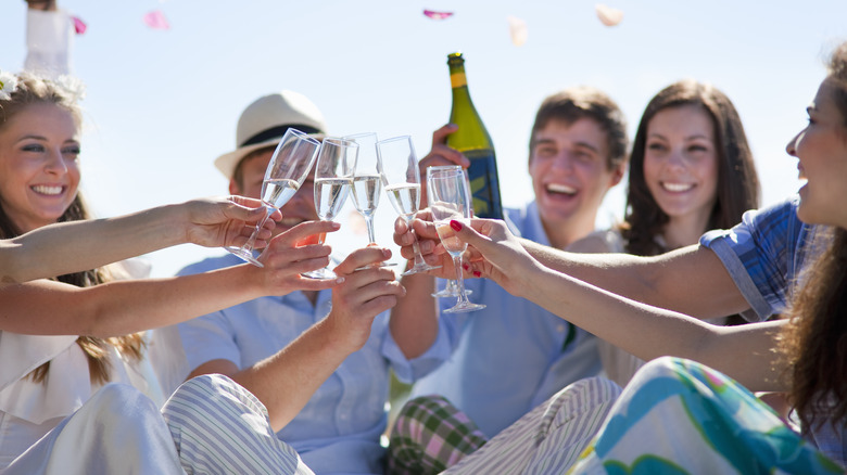 Friends drinking sparkling wine