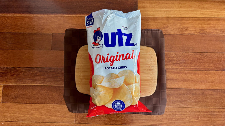 Open bag Utz Original potato chips